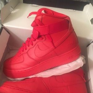 Never worn red Nike Air Force 1s